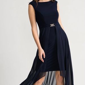 Elegant Joseph Ribkoff navy blue dress.